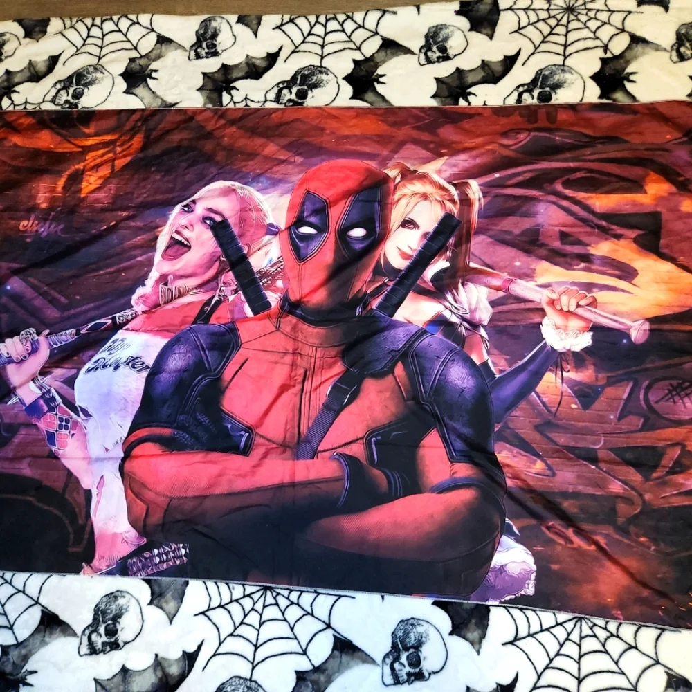 Deadpool x Harley Quinn Crossover Tapestry